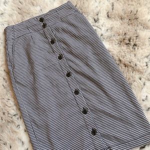 gingham print pencil skirt